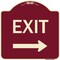 Signmission Designer Series-Exit With Right Arrow, Burgungy Heavy-Gauge Aluminum, 18" H, 18" L, BU-1818-9842 A-DES-BU-1818-9842 - alternate 1
